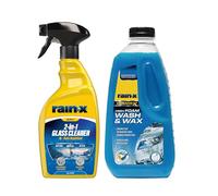 Rain-X High Foam Ceramic Wash & Wax, 1L + Rain-X 2-in-1 Glass Cleaner and Rain Repellent, 500 ml
