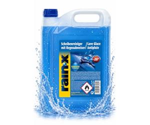 Rain-X Windscreen Cleaner with Rain Deflector, Frost Protection up to -20 °C, Hydrophobic Technology for Clear View, Removes Insects and Mud, Ready to Use, 5 L, blue