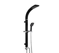 Rain Zinc Alloy Rain Mixer Combo Set Wall Mounted Exposed Bathroom Faucet Set with Head, Handheld,Black