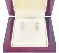 Raina Jewels 18ct White Gold Tiny Half Hoop Cubic Zirconia Earrings 8.7mm Raina Jewels Gold One Size