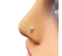 Raina Jewels Women's 18ct Gold Diamond Nose Stud Pin 0.05ct 4 claw 2.3mm Width in White Raina Jewels White One Size