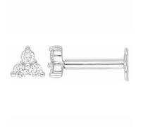 Raina Jewels Women's 18ct Gold Natural Round Diamond Three Stone Nose Stud 0.05ct in White Raina Jewels White One Size