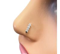 Raina Jewels Women's 18ct White Gold High Polished Nose Stud/Pin 9 mm Length Raina Jewels Gold One Size