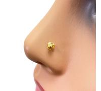 Raina Jewels Women's 22ct Yellow Gold Plain Polished Diamond Cut Rose Nose Stud/Pin 3.5mm Raina Jewels Gold One Size