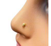 Raina Jewels Women's 22ct Yellow Gold Plain Polished Diamond Cut Rose Nose Stud/Pin 3mm Raina Jewels Gold One Size