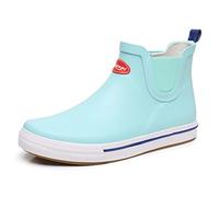 RAINANGEL Rain Boots for Women Men Unisex Ankle High Non-Slip Rain Boots with Comfortable Lightweight Garden Wellington Boots and Outdoor Work Shoes Waterproof Fishing Deck Boots, light blue, 37/37.5