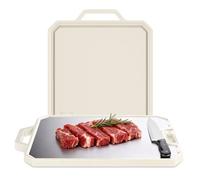 RAINBEAN Cutting Board, Stainless Steel Cutting Board for Kitchen, Kitchen Essentials, Double Sided Food Grade, Easy to Clean Large Size 14.37”×12.01”