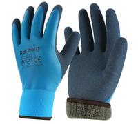 Rainberg 1 Pair Waterproof Thermal Winter Work Gloves, Fleece Liner Insulated Warm for Cold Weather, Safety Gloves with Superior Grip, Outdoor Gardening, Car Washing, Fishing, Multipurpose (Blue, XL)