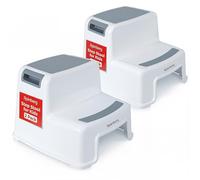 Rainberg 2 Step Stool for Kids, Sturdy Double Step Stool for Toddlers, Anti-Slip Stool for Children, Toilet Stool for Potty Training and Use in the Kitchen (2 Pack)