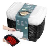 Rainberg 20PK Meal Prep Containers Reusable, BPA Free, 1 Compartment, Plastic Food Containers, Lunch Boxes, Microwave, Freezer & Dishwashers Safe (28 oz)