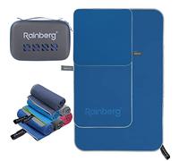 Rainberg 3 Pack Dark Blue Microfibre Towel, Super Absorbent, Quick Dry Beach Towel Ultra Compact Lightweight Soft Microfiber Towels for Gym, Swimming, Camping, Yoga & Sports