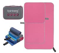 Rainberg 3 Pack Pink Microfibre Towel, Super Absorbent, Quick Dry Beach Towel Ultra Compact Lightweight Soft Microfiber Towels for Gym, Swimming, Camping, Yoga & Sports