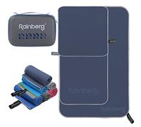 Rainberg 3PK Microfibre Towel, Sports, Travel, Swimming and Beach Towel, Fast Drying, Super Absorbent, Ultra-Compact, Great for Camping, Gym, Beach and Swimming (Prussian Blue)