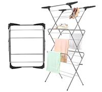 Rainberg 3 Tier Clothes Airer Drying Indoor and Outdoor, Laundry Rack with Non-Slip Feet and Corner Spaces for Hangers, Flat foldable for Space Saving Washing Line, 20m Drying Space