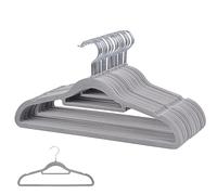 Rainberg 30 Luxury Velvet Hangers Non-slip Flocked and Space Saving Coat Clothes Hangers with Tie Bar (Grey)