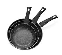 Rainberg 3PK Frying Pan Set Includes 20cm, 24cm & 28cm Granite Frying Pans with Nonstick Coating. They are Anti-Scratch, Nonstick, Stone Frying Pan and Induction Compatible.