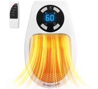 Rainberg 400W Ceramic Plug Heater, Remote Wall Outlet Space Heater, Adjustable thermostat, 12 Hour Timer and LED Display, 2 Fan Speeds, 15-32C Temperature Control, Auto Shut Off
