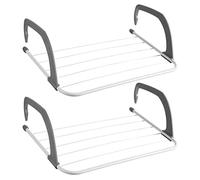 Rainberg 5 Bar Radiator Clothes Airer Rack, Foldable Clothes Airer with Adjustable Arms, Laundry Dryers Clothes, Hanging Drying Rack Airer (Pack of 2)