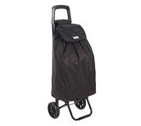 Rainberg 50Ltr Lightweight 2 Wheels Shopping Trolley, Hard Wearing & Foldaway Trendy Folding, Collapsible Push/Pull Carts for Easy Storage (Black Pattern)