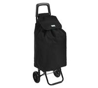 Rainberg 50Ltr Lightweight 2 Wheels Shopping Trolley, Hard Wearing & Foldaway Trendy Folding, Collapsible Push/Pull Carts for Easy Storage (Black)