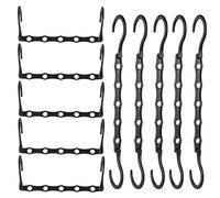 Rainberg 6pcs Magic Clothes Hangers Space Savers, Coat Hangers Space Saving, Wardrobe Space Saver Hangers. (Pack of 6, Black)