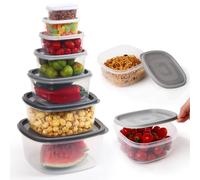 Rainberg 7PK Food Containers with Lids, Food Storage Containers, Airtight Lids, BPA-Free Suitable for Dishwasher, Freezer, Microwave. (Grey Colour)