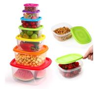 Rainberg 7PK Food Containers with Lids, Food Storage Containers, Airtight Lids, BPA-Free Suitable for Dishwasher, Freezer, Microwave. (Rainbow Colour)