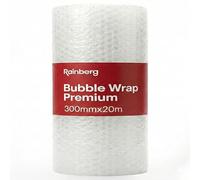 Rainberg Bubble Wrap 300mm x 20m Premium Quality Bubble Wrap Roll, Air Bubble Heavy Duty Packing Protection for Moving House, Fragile Items, Shipping, Storage & Packaging - Recyclable & Eco-Friendly