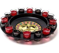 Rainberg Drinking Roulette Casino Board Drinking Games Party Games for Adults Parties, Shot Roulette Spinning Drinking Game Set - (Including 2 Balls and 16 Glasses)