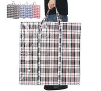 Rainberg Extra-Strong Laundry Bags, Set of 5, Plaid Pattern, Double Zipper, Moving Bags, Packing Bags, Storage Bags (Jumbo (80x80cm))