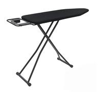 Rainberg Folding Ironing Board, 122 x 38cm Ironing Surface, Adjustable Height Up To (78-91cm), Includes Silicone Iron Rest, Durable with Safety Lock & Anti-Skid Feet, Foldable Ironing Boards (Black)