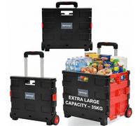 Rainberg Heavy Duty Folding Trolley Box Cart, Folding boot cart, Extra Large Size, Folds Flat, Capacity 35kg. (Extra Large)