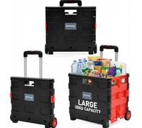 Rainberg Heavy Duty Folding Trolley Box Cart, Folding boot cart, Extra Large Size, Folds Flat, Capacity 35kg. (Large)