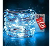 Rainberg LED Fairy Lights, 10M 100 LEDs Battery Powered, Waterproof Copper Wire, DIY Bendable for Indoor Outdoor, Wedding, Party, Christmas Decoration (Cool White, 10M 100 LEDs)
