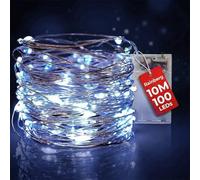 Rainberg LED Fairy Lights, 10M 100 LEDs Battery Powered, Waterproof Copper Wire, DIY Bendable for Indoor Outdoor, Wedding, Party, Christmas Decoration (Purple, 10M 100 LEDs)