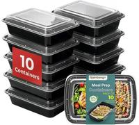 Rainberg Meal Prep Containers 1 Compartment, BPA Free Reusable Food Prep Containers with Lids - Microwave, Freezers & Dishwashers Safe - Stackable Storage Lunch Boxes (10)