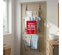 Rainberg Over The Door Hanging Clothe Airer, Foldable 10-Bar Drying Rack, Easy to Pull and Open Clothe Airer indoor/Outdoor, Drying Rack with 4kg Washing Line Drying Space.