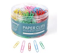 Rainberg Paper Clips, 33 & 50mm Paper Clip, 400pcs Paperclips (Multy Colour)