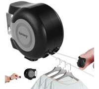 Rainberg Retractable Clothes Line, 15m/30m Washing Line, Wall-Mounted, PVC-Coated, Indoor/Outdoor (Double Line(30m))