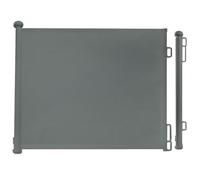 Rainberg Retractable Stair Gate for Baby & Pet with Secure 2-Step Lock 150cm Wide & 80cm Tall, One Hand Operated Baby Gate, Child Safety Gate for Doorways Stairs, Hallways, Kitchen (Grey)