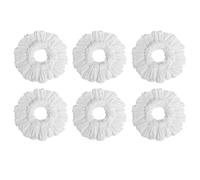 Rainberg Spin Mop and Bucket Set With 3 Extra Heads, 130cm Extendable Handle, Machine Washable Microfibre Heads, Self-Wringing System, Grey and Orange (6PK Mop Heads Only)