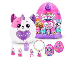 Rainbocorns Eggzania Easter Egg Surprise Mania Trixie the Kitten, 20+ Surprises, Collectible Plush, Easter Gift for Girls