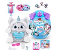 Rainbocorns Puppycorn Rescue Surprise Age 3+, Miss T the Husky - Collectible Plush - Over 12 Surprises, Peel and Reveal Heart, Stickers, Syringe Slime, Ages 3+ (Husky)