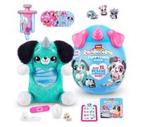 Rainbocorns Puppycorn Rescue Surprise, Peaches the Sausage - Collectible Plush - Over 12 Surprises, Peel and Reveal Heart, Stickers, Syringe Slime, Ages 3+ (Sausage)