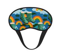 Rainboots with Shamrock Printed Sleep Black Edge Eye Mask, with Good Shading Effect, is an Ideal Choice for Travel, Meditation, Etc