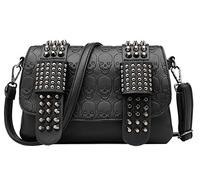 RainboSee Women Punk Skull Shoulder Top-Handle Bag Rivet Purse Handbag Chain Satchel Tote black Size: One Size
