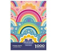 Rainbow 1000pcs Paper Jigsaw Puzzle Colourful Beautiful Decoration for Adults And Kids 70x50cm/1000pcs