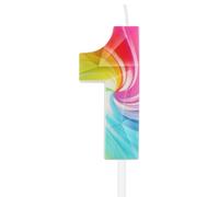 Rainbow 1st Birthday Candles,1st Birthday Decorations for Girls Boys,Graffiti Number 1 Candle for Cake,Colorful Candle Rainbow Cake Toppers for Birthday Party Decorations,Wedding Anniversary Supplies