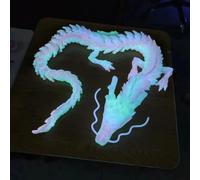 Rainbow 3D Printed Dragon - 18 inch Long Glow in The Dark Flexible Dragons, 3D Printed Dino Gift, Articulated Dragon Toy for Birthday, Halloween,Christmas Home Decor