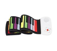 Rainbow 49 Key Hand Rolled Piano Thickened Silicone Beginner Folding Electronic Piano(Rainbow)